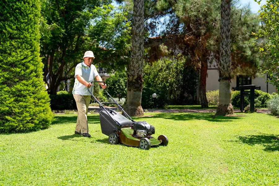 battery charged lawn mower